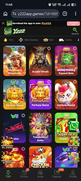Y222 game interface
